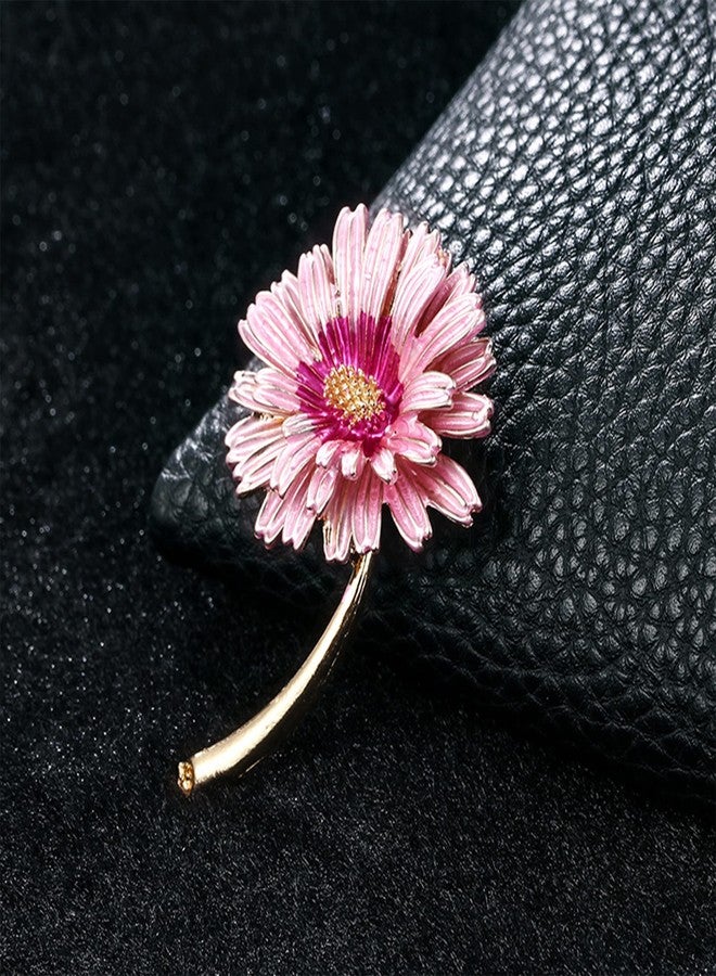 Anmpab Enamel Brooches for Women with Stamen Floral Brooch Pins for Crafts Brooch Bouquets for Wedding Jewelry Gifts for Woman Nurse and Graduate Students (Pink) - Image 5